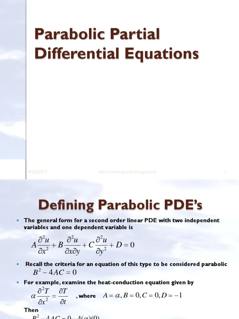 Pde Parabolic | Download Free PDF | Partial Differential Equation ...