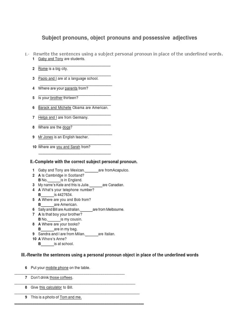 Pronoun Case And Usage Notes And Exercises With Answers Pdf Object Grammar Adjective - Download Classic Minimal Photo | Ultra HD