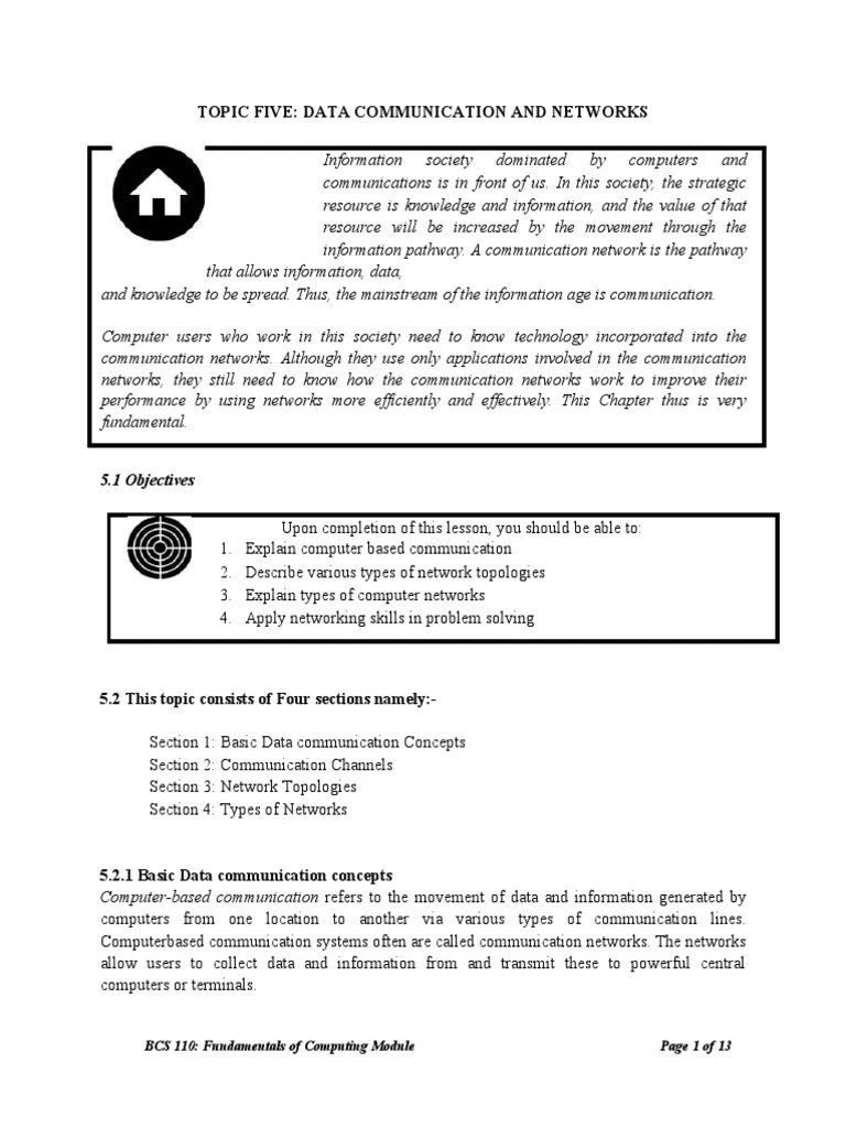 Data Communication And Networks | PDF | Computer Network | Transmission ...
