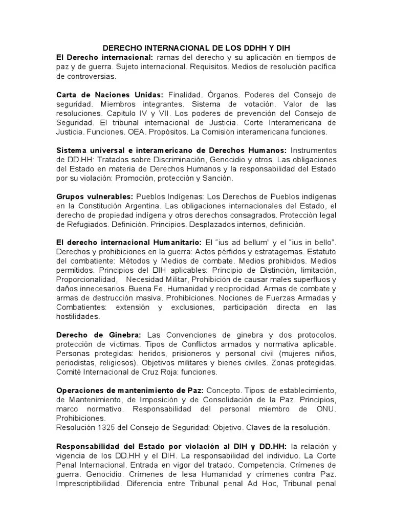 Derecho Internacional De Los DDHH Y Dih | PDF | Ley Humanitaria ...