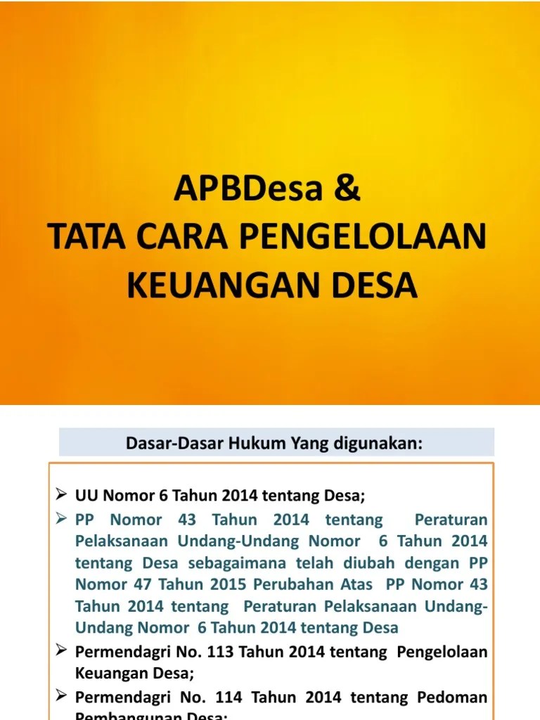 APB Desa Dan Pengelolaan Keuangan Desa | PDF