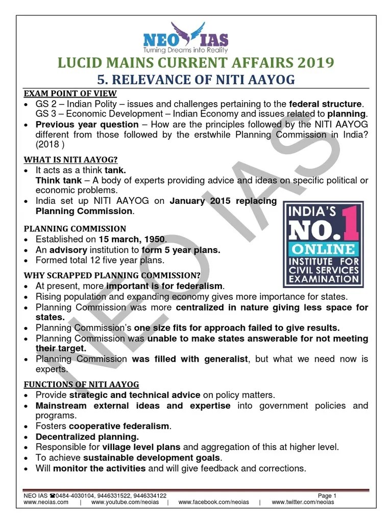 Niti Aayog | PDF | Innovation | Industrial Policy