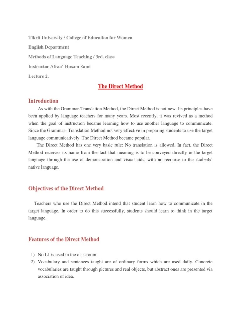 Method Of English Teaching | PDF | Second Language | Language Education