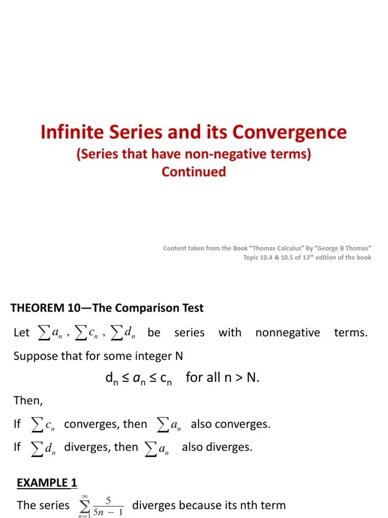 Topic 16 - Infinite Series And Its Convergence (Non-Negative Series ...