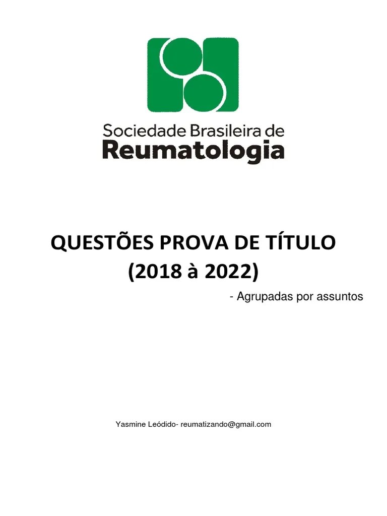 Questões Prova De Titulo SBR | PDF | Sistema Imunológico | Inflamação