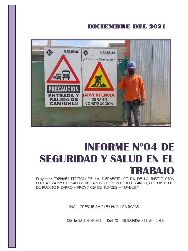 Informe De Seguridad Y Salud En El Trabajo | PDF | Primeros Auxilios ...