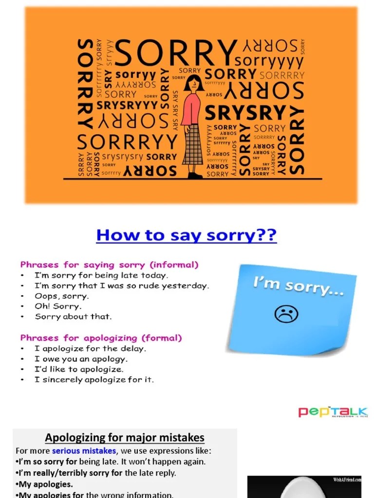 How To Say Sorry | PDF