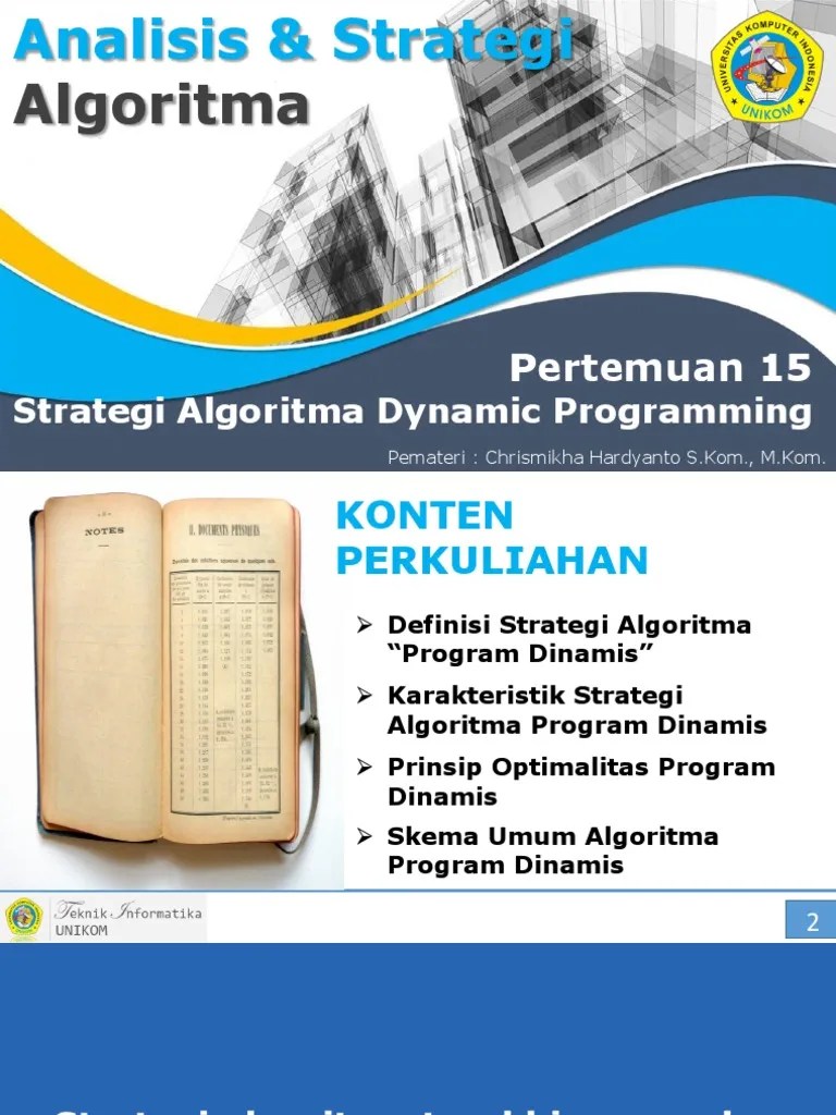 Pertemuan 15 - Strategi Algoritma Dynamic Programming | PDF
