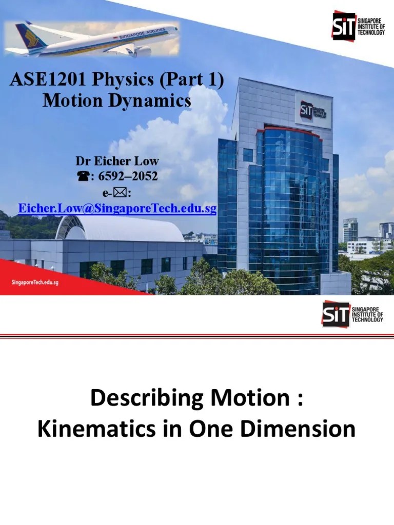 Lecture 3 Kinematics In One Dimension - Student | PDF | Velocity ...