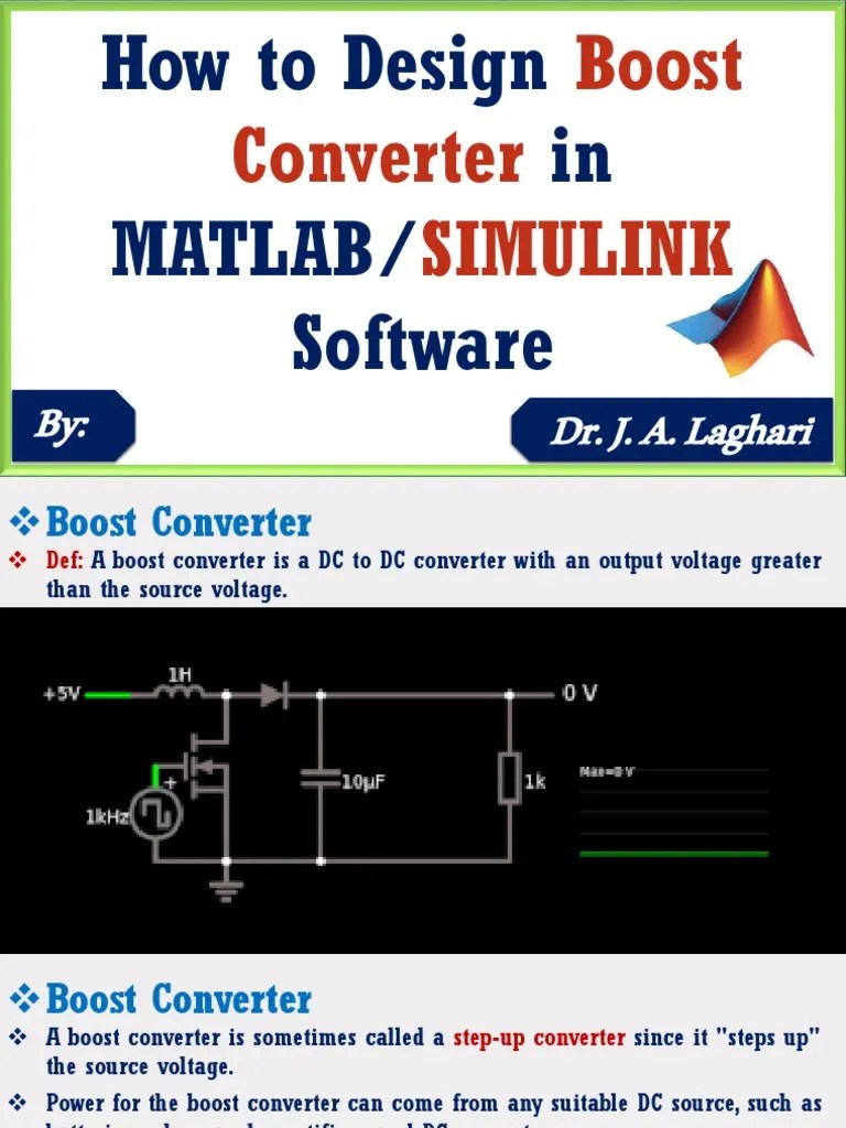 How To Design Boost Converter In MATLAB SIMULINK Software | PDF ...