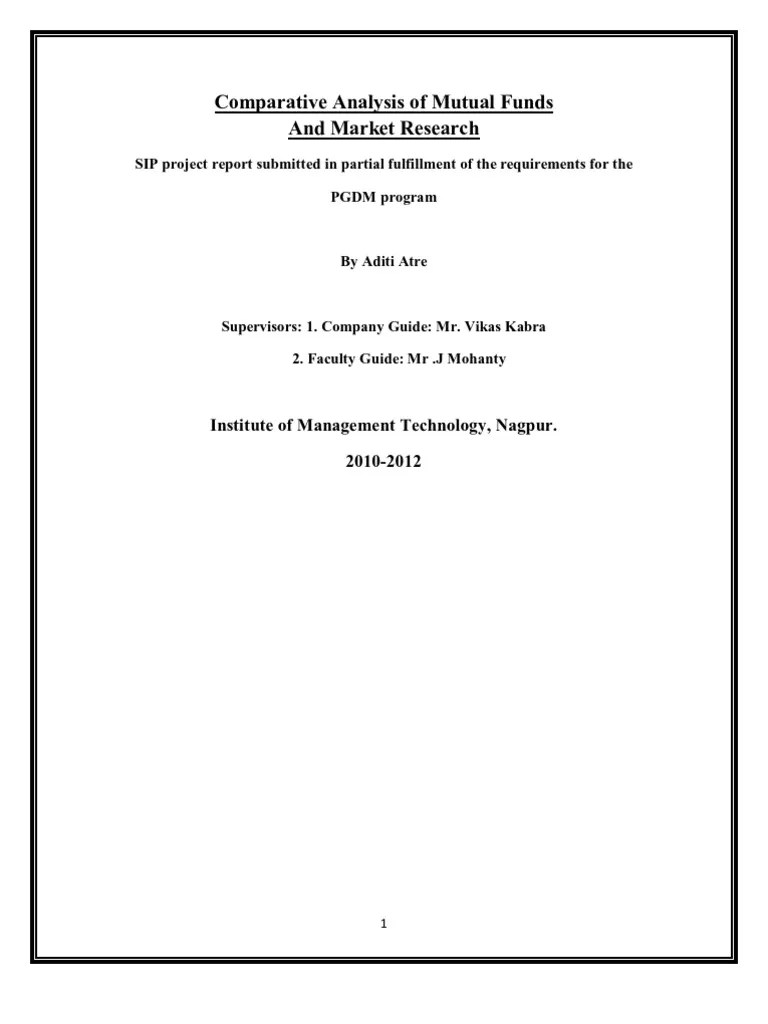 Comparative Analysis Of Mutual Funds | PDF | Beta (Finance) | Mutual Funds