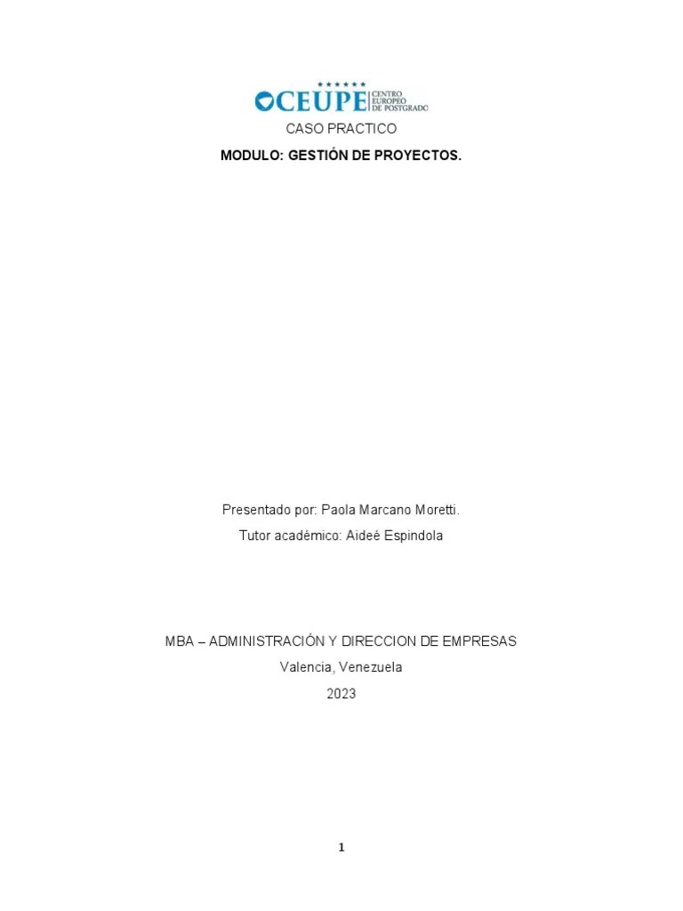 Caso Practico Gestion De Proyectos | PDF