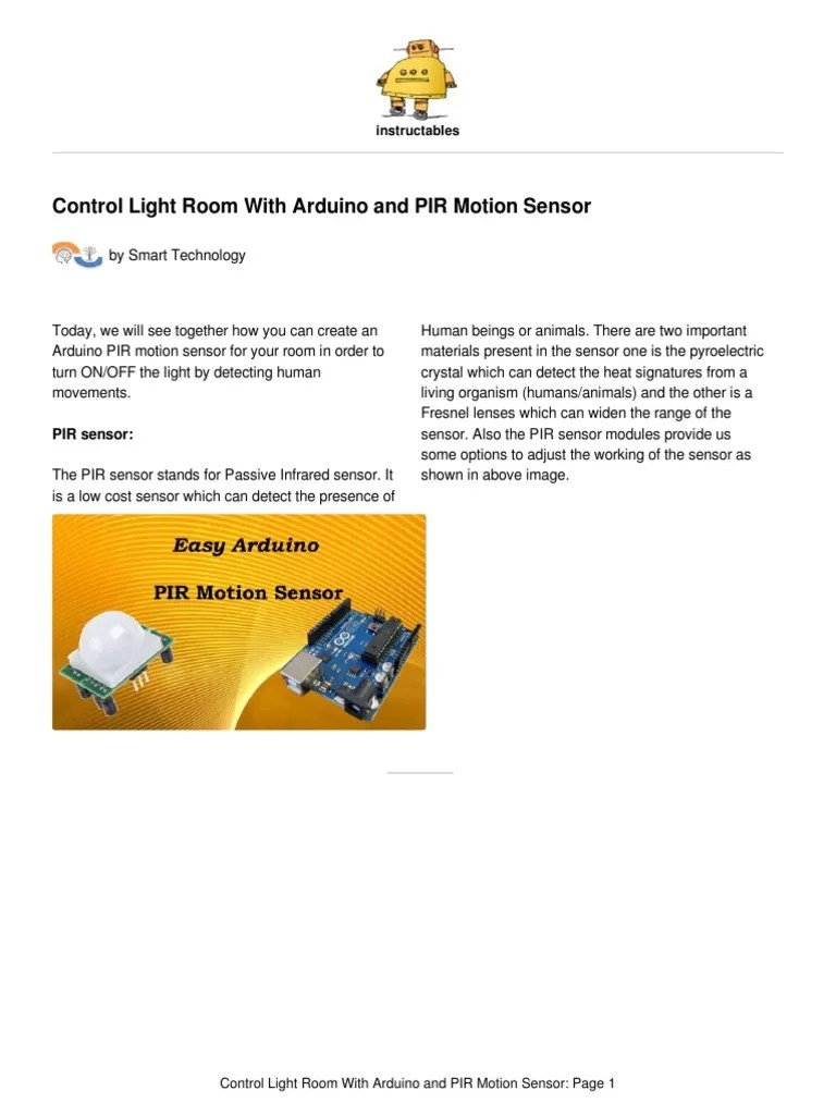 Control Room Lighting With An Arduino, PIR Motion Sensor, And Relay ...