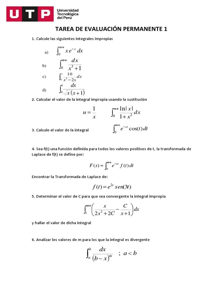 S01.s1 Tarea Académica | PDF | Integral | Análisis Matemático