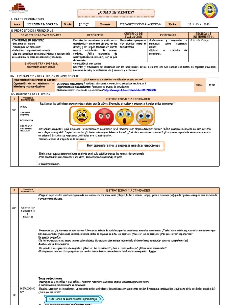 Las Emociones | PDF | Las Emociones | Evaluación
