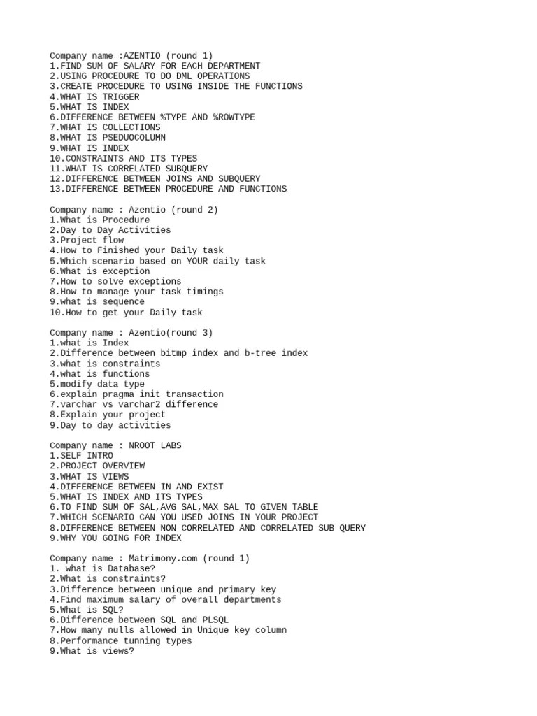 Interview Questions | PDF