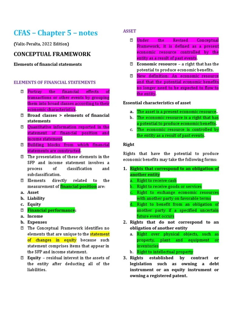 Conceptual Framework And Accounting Standards - Chapter 5 - Notes | PDF ...
