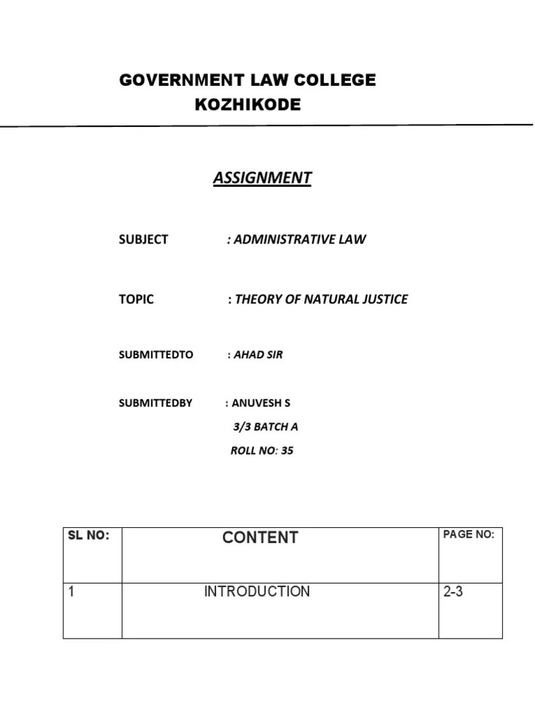 Theory Of Natural Justice | PDF | Justice | Crime & Violence