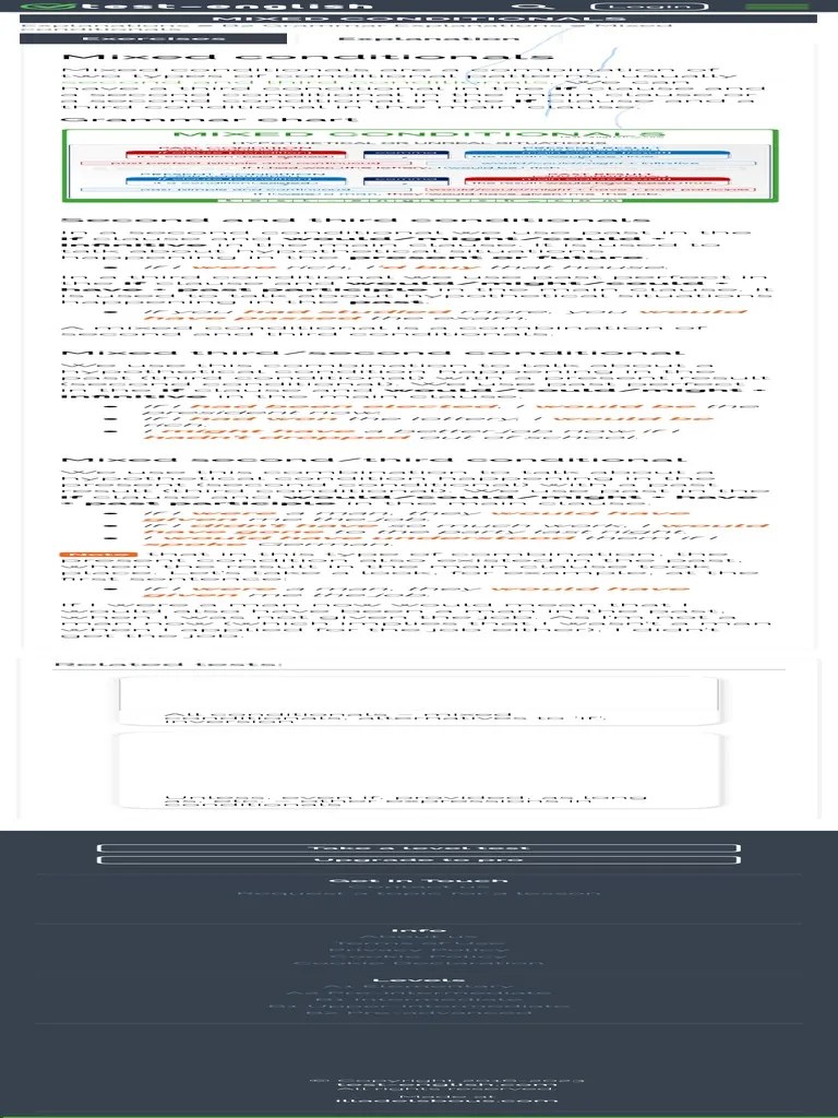 Mixed Conditionals - Test-English | PDF | Linguistics | Cognitive Science