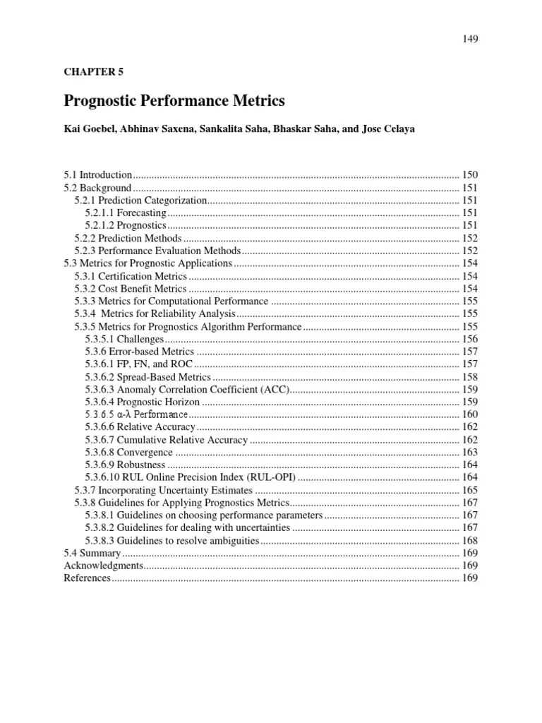 Prognostic Performance Metrics | PDF | Reliability Engineering ...