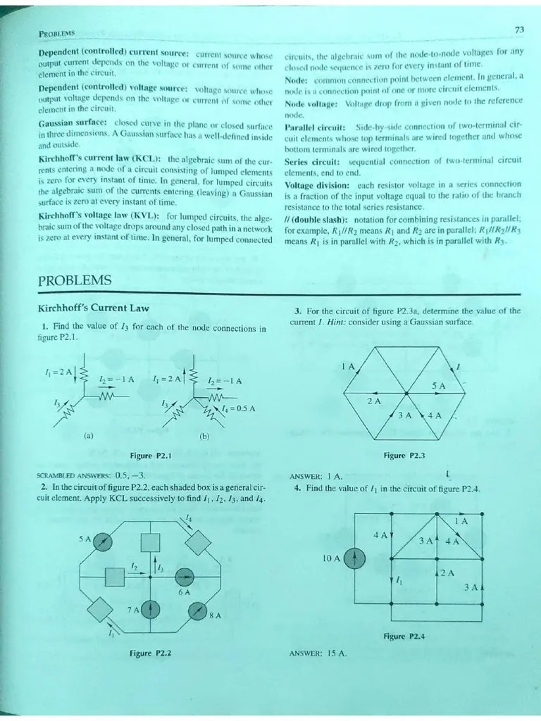 Practice Set 2 (KCL, KVL, Series And Parallel Circuits) | PDF | Series ...