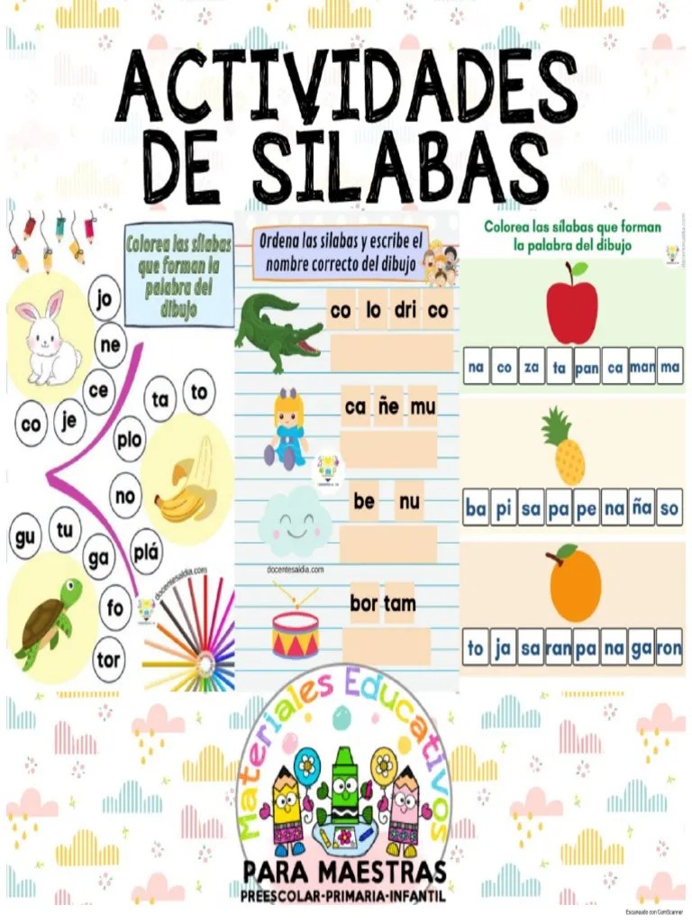 Actividades De Lectoescritura Para Trabajar Sílabas Recopilado Por ...