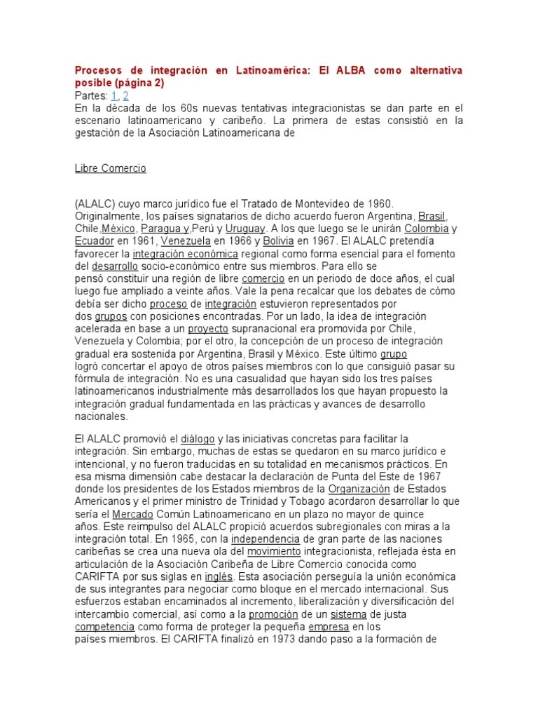 Procesos De Integración En Latinoamérica | PDF | America Latina | Centroamérica