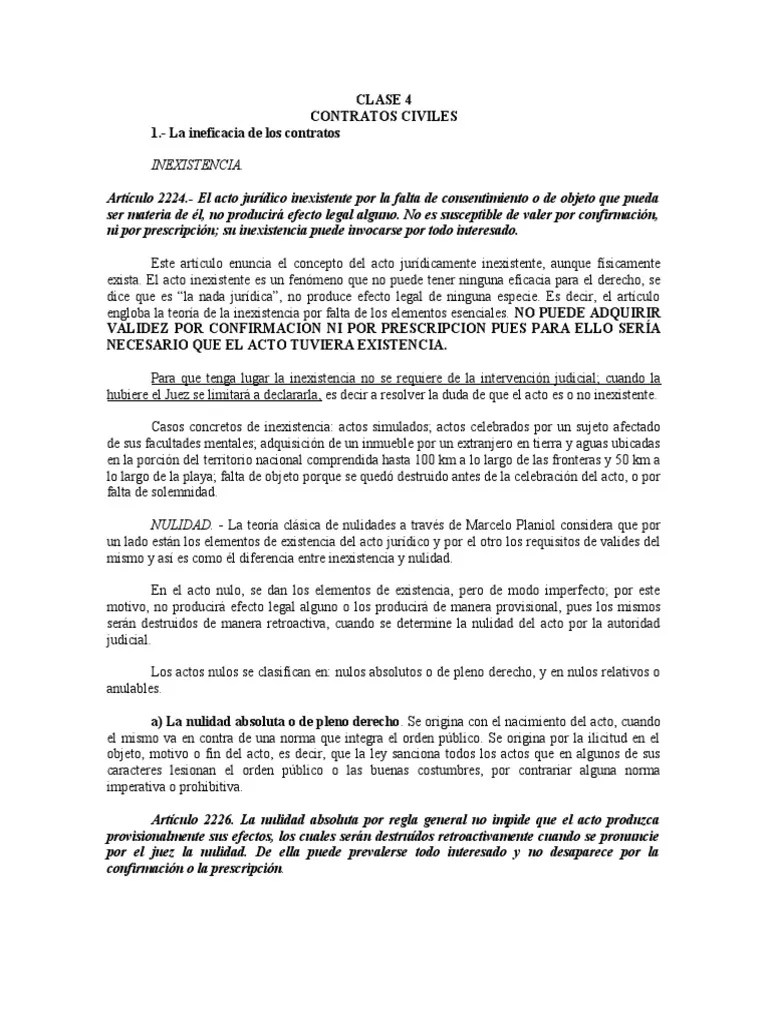 CLASE 4 De Contratos Civiles | PDF | Nulo (ley) | Derecho Civil ...