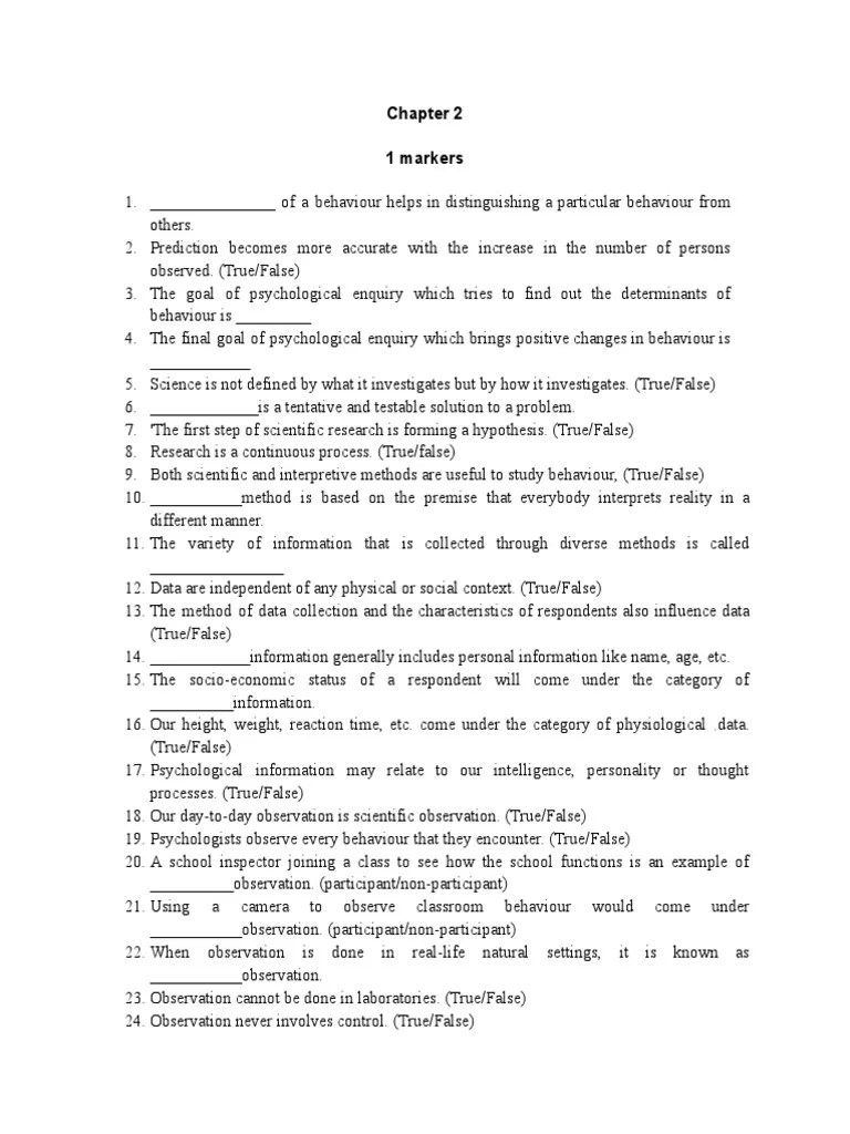 Chapter 2 - 1 Markers | PDF | Experiment | Psychology