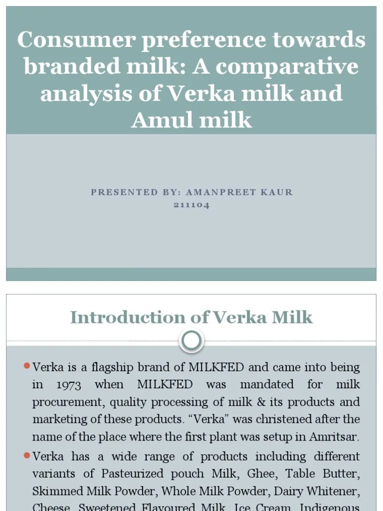 Consumer Preference Towards Branded Milk | PDF | Milk | Food And Drink