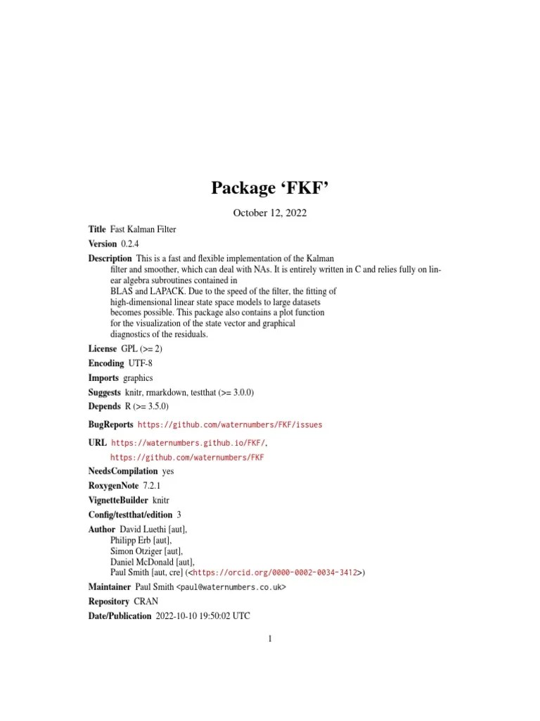 Forecast Filter Of Kalman | PDF | Matrix (Mathematics) | Kalman Filter