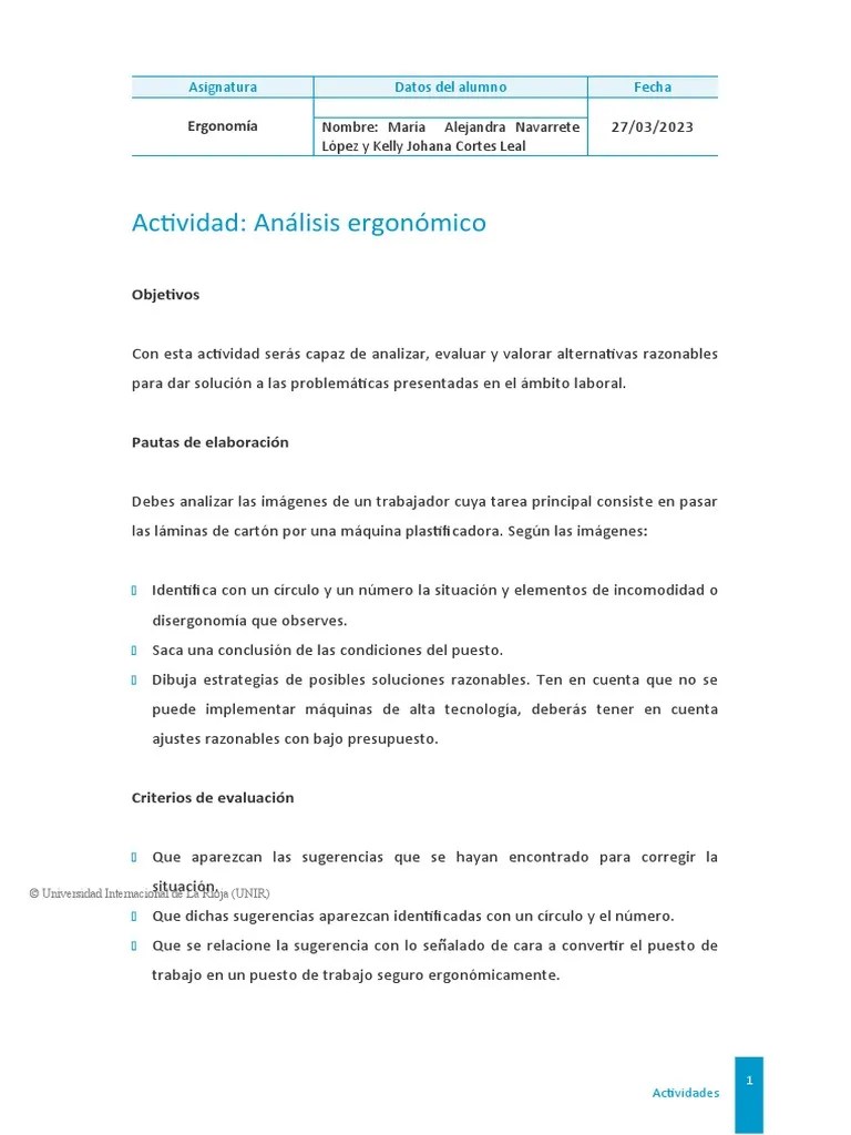 Ergonomia Actividad 2 | PDF | Factores Humanos Y Ergonomía