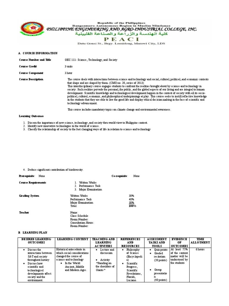 GEC 111 Science, Technology & Society | PDF | Science | Learning