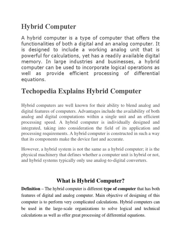 Hybrid Computer | PDF