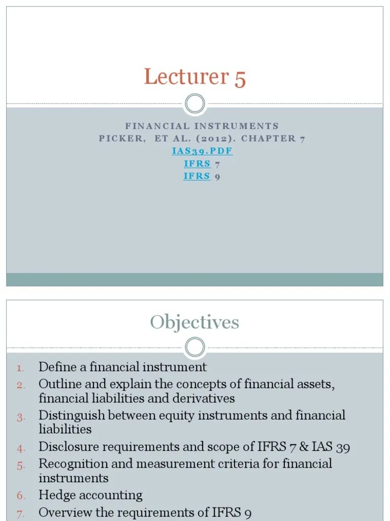 Lecture 5 Financial Instruments | PDF | Financial Risk | Fair Value