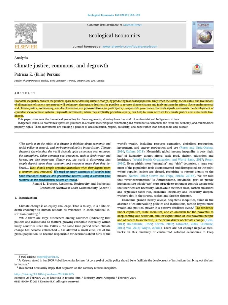 Climate Justice, Commons, And Degrowth | PDF | Ecofeminism | Sustainability