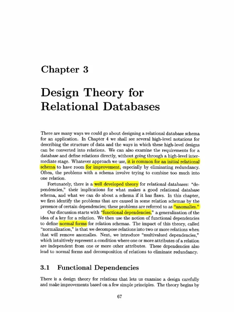 Design Theory For R Elational Databases | PDF | Relational Model ...