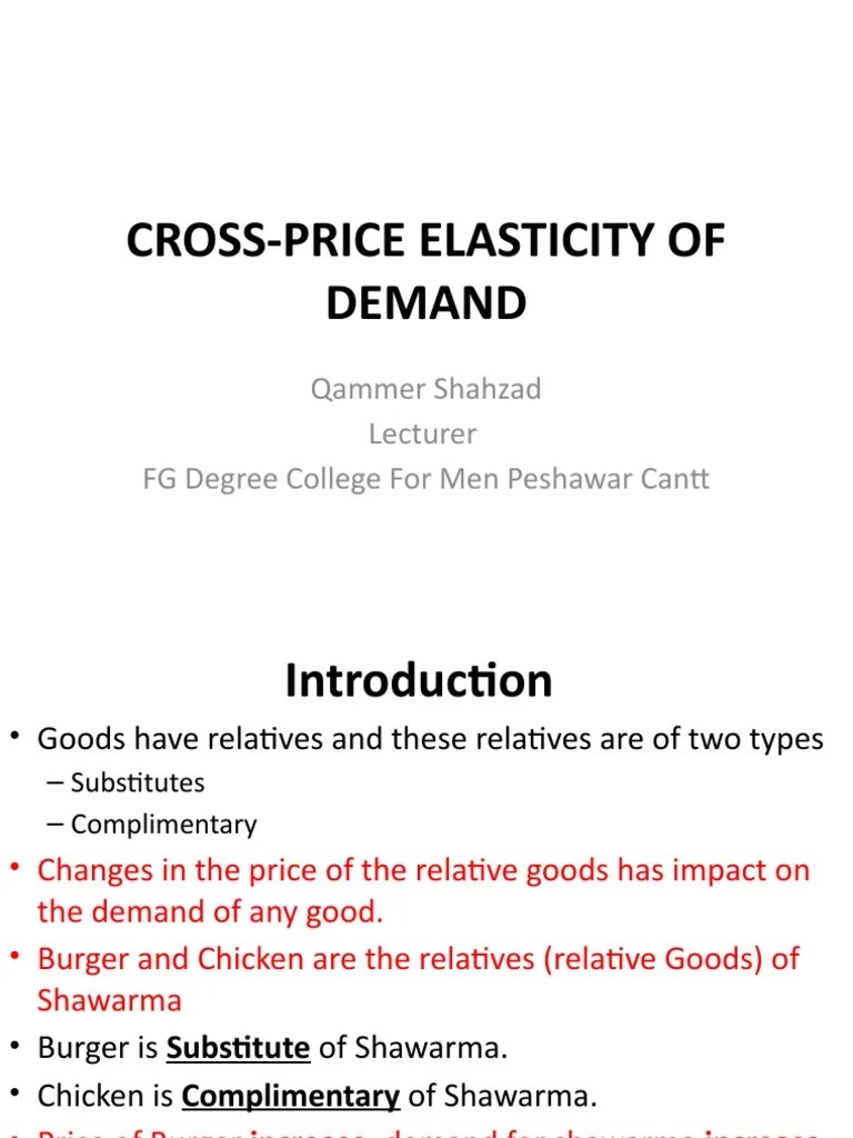 Cross Elasticity Of Demand | Download Free PDF | Elasticity (Economics) | Demand