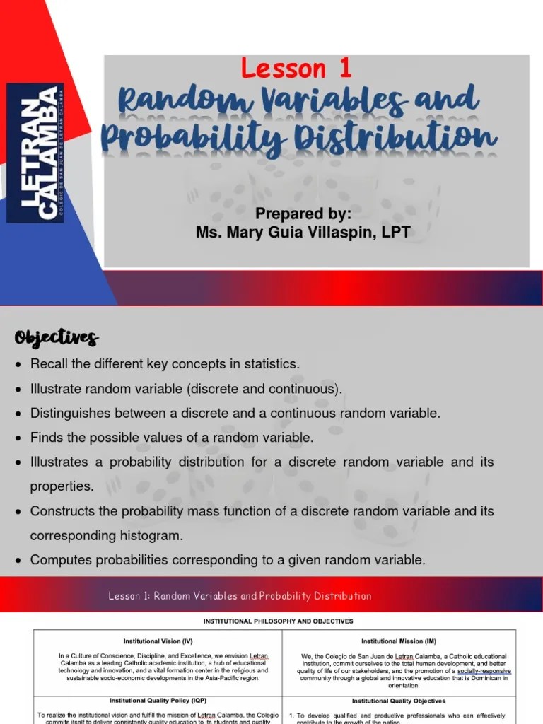 Random Variables And Probability Distribution | PDF