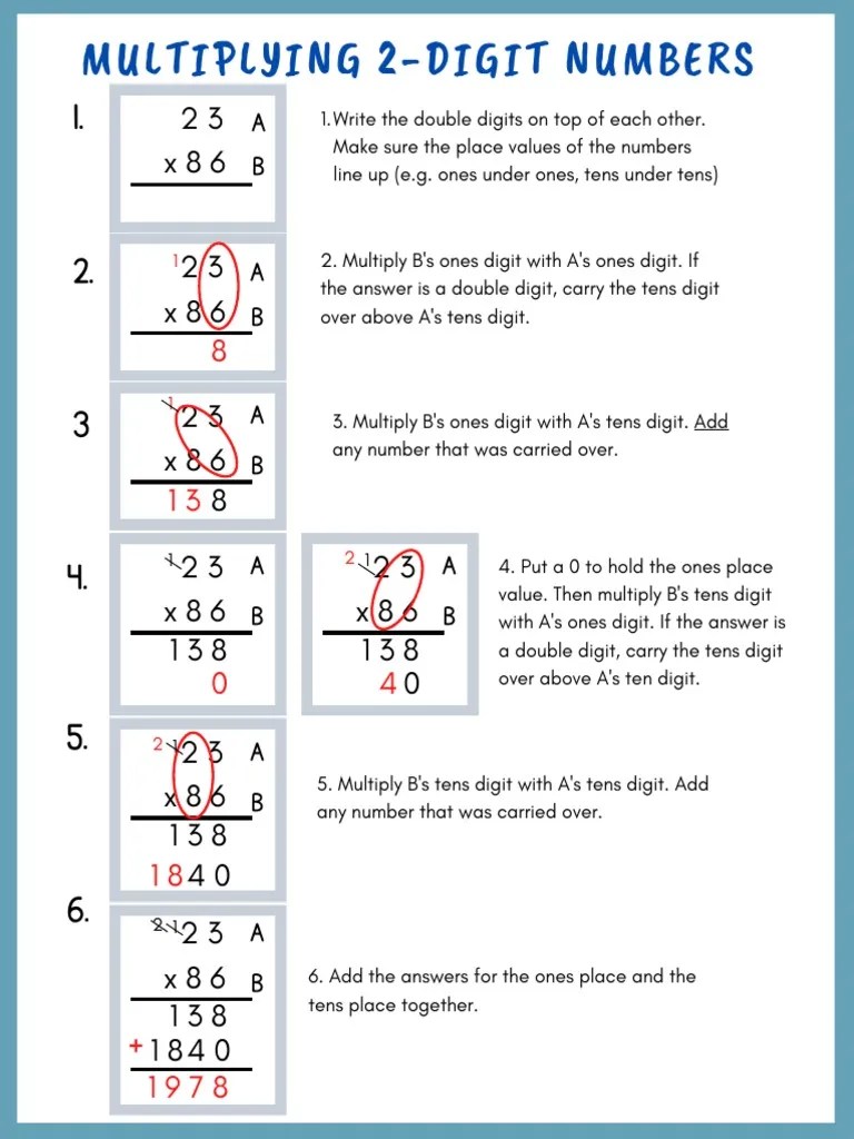 Long Multiplication Steps | PDF