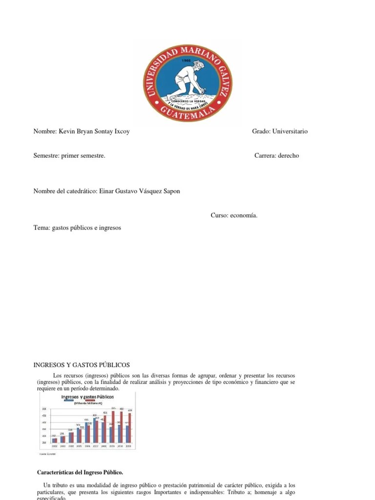 Ingresos Y Gastos Publicos | PDF | Derecho Privado | Presupuesto