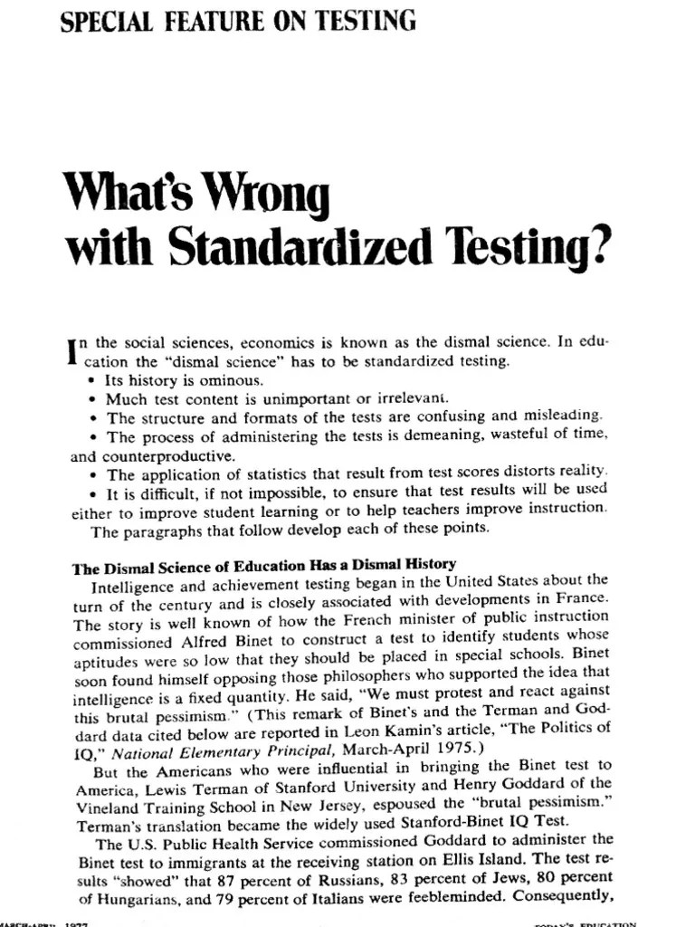 Standariized Testing | PDF