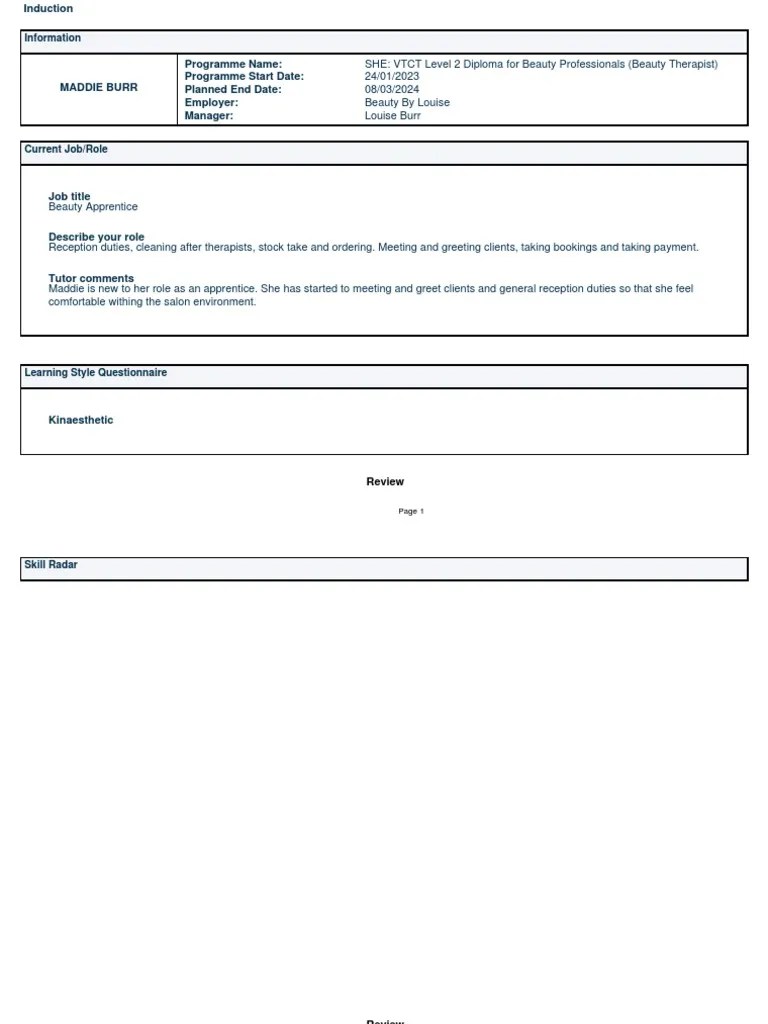 Review Template | PDF | Apprenticeship | Educational Technology