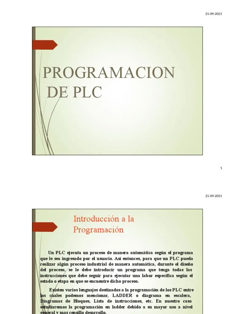 Programación De PLC | PDF | Poco | Controlador Lógico Programable