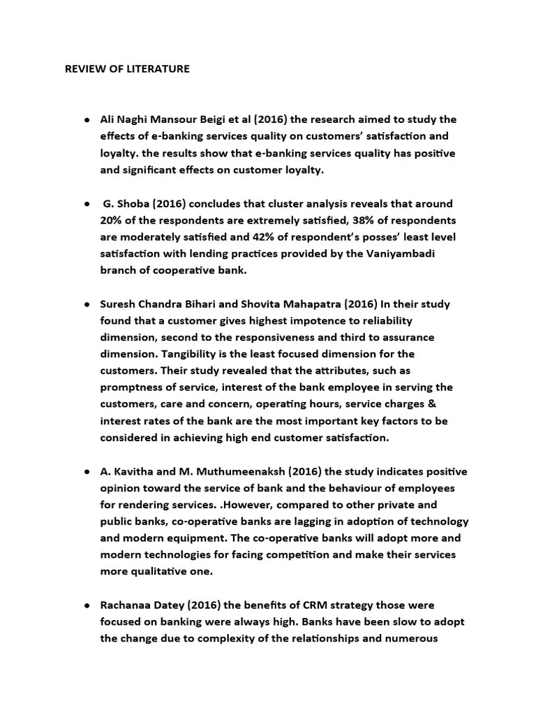 Review Of Literature | PDF | Customer Relationship Management ...
