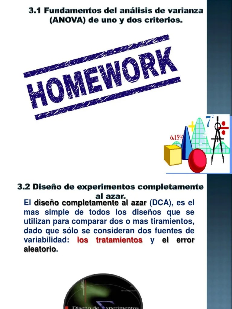 Diseño De Experimentos Uni 3 | PDF | Análisis De Variación | Observación