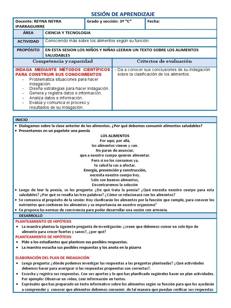 Sesión De Aprendizaje Cta | PDF | Hipótesis | Ciencia Cognitiva