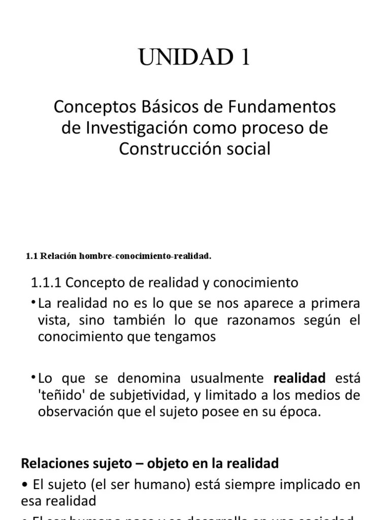 UNIDAD 1 Fundamentos De Investigación | PDF | Conocimiento | Método ...