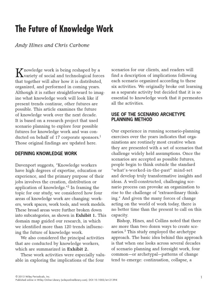 The Future Of Knowledge Work | PDF | Cloud Computing | Knowledge Economy