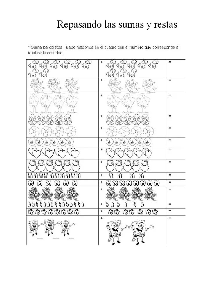Guia Sumas Y Restas | PDF